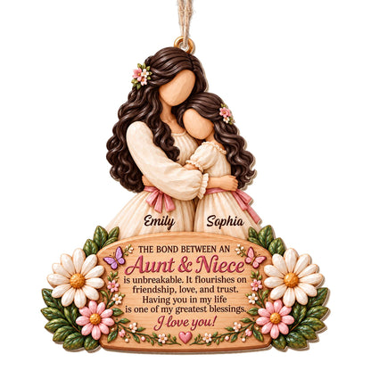 Personalized Aunt And Niece Wood Ornament