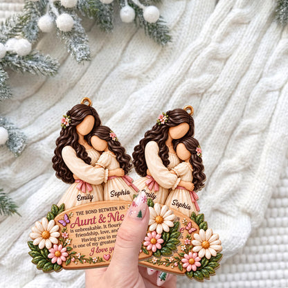 Personalized Aunt And Niece Wood Ornament