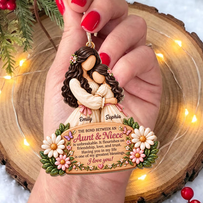 Personalized Aunt And Niece Wood Ornament