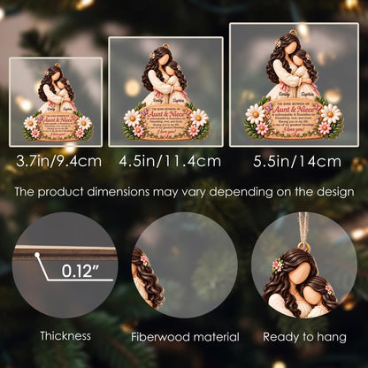 Personalized Aunt And Niece Wood Ornament