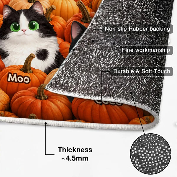 Custom Pumpkin Patch Cats Doormat