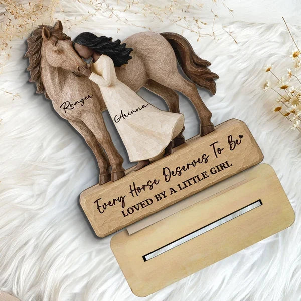 Personalized Horse Girl Wooden Ornament