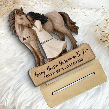 Personalized Horse Girl Wooden Ornament