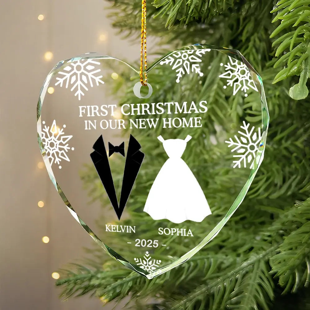 Personalized First Christmas As Mr And Mrs Crystal Ornament