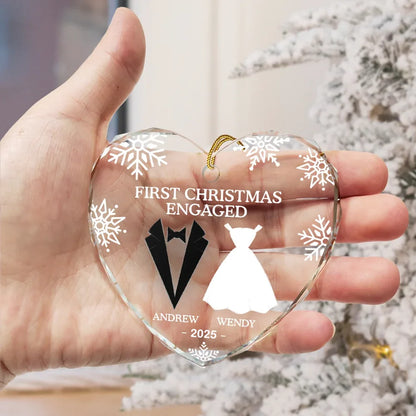Personalized First Christmas As Mr And Mrs Crystal Ornament