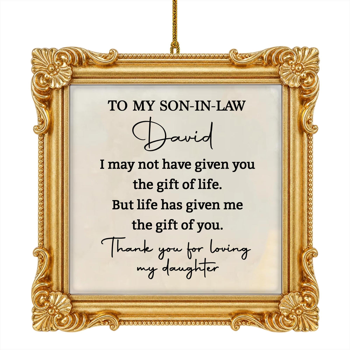 Personalized To My Son In Law Life Has Given Me You Ornament