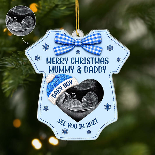 Personalized Baby Ultrasound Bodysuit Acrylic Ornament