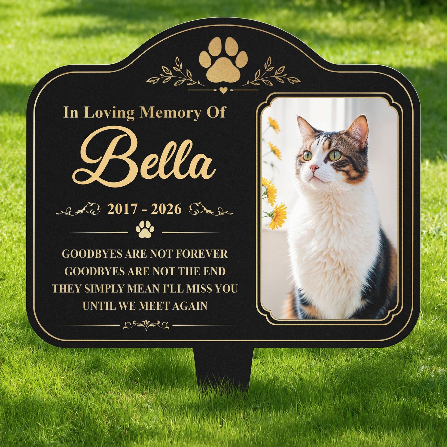 Goodbyes Are Not Forever Metal Garden Stake, Personalized Dog Tribute in Green Garden, Creative Sympathy Gift for Pet Owner