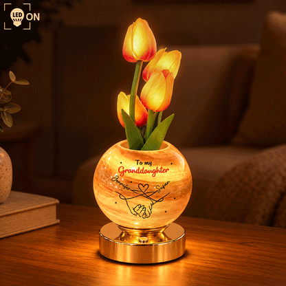 To My Daughter, Granddaughter Long Distance Christmas Home Decor Gift - Personalized Pinky Promise Tulip LED Night Light