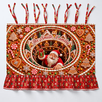 Personalized Family Santa Claus Oven Skirt Curtain