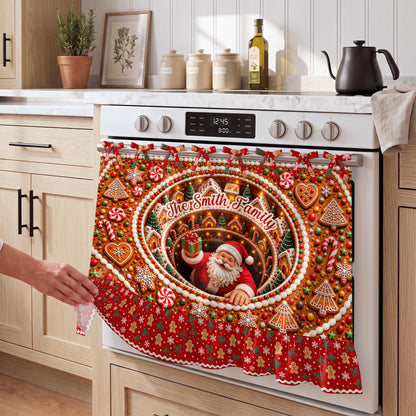 Personalized Family Santa Claus Oven Skirt Curtain