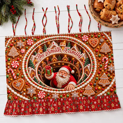 Personalized Family Santa Claus Oven Skirt Curtain