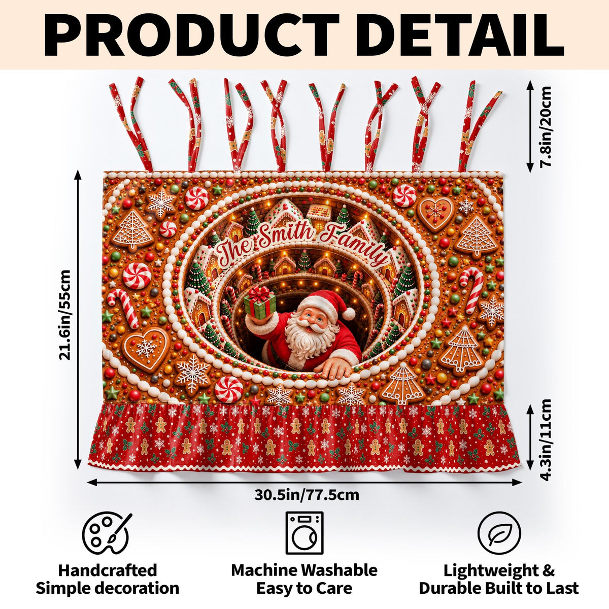 Personalized Family Santa Claus Oven Skirt Curtain