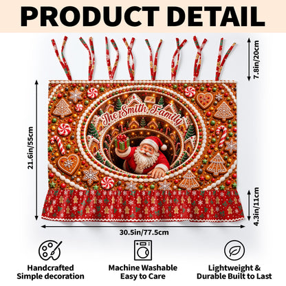 Personalized Family Santa Claus Oven Skirt Curtain