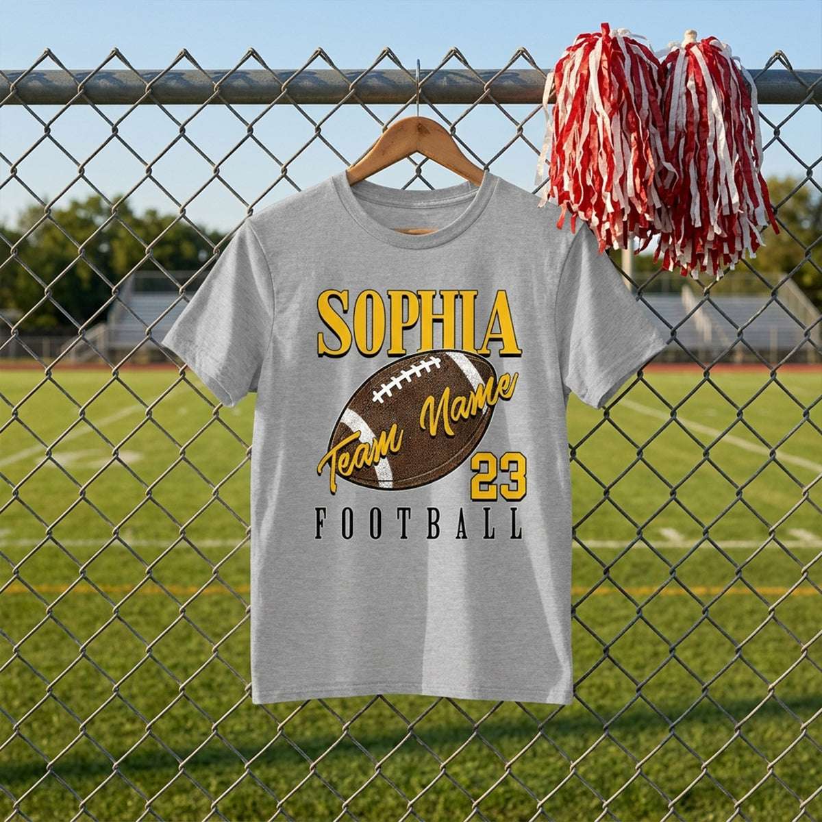Personalized Born To Love Football T-Shirt