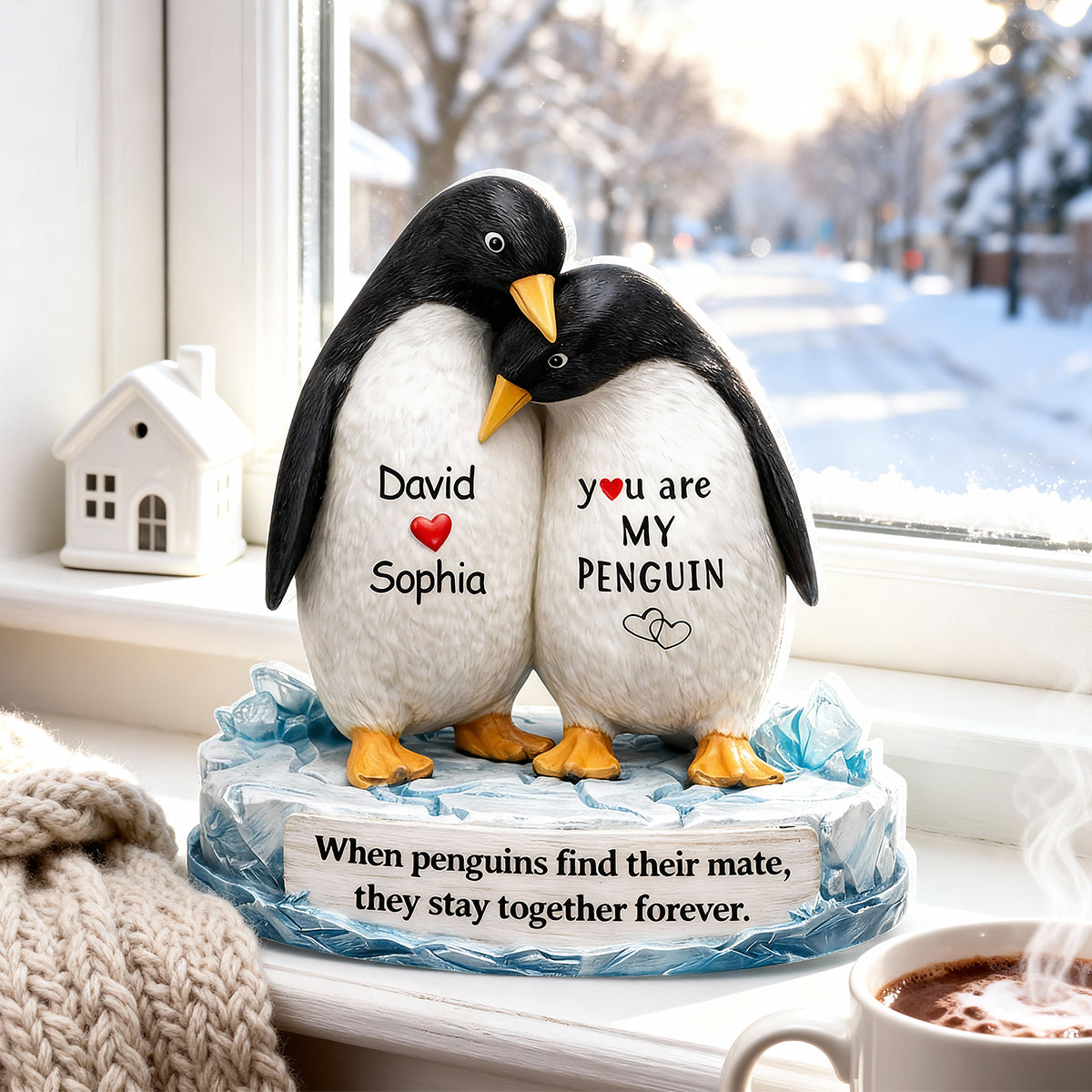Personalized You Are My Penguin Couple Plaque