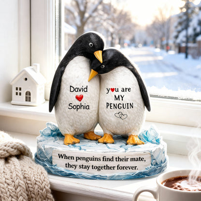 Personalized You Are My Penguin Couple Plaque