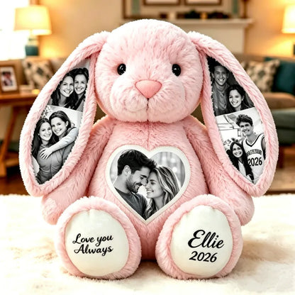 Personalized Love You Always Photo Collage Plush Bunny
