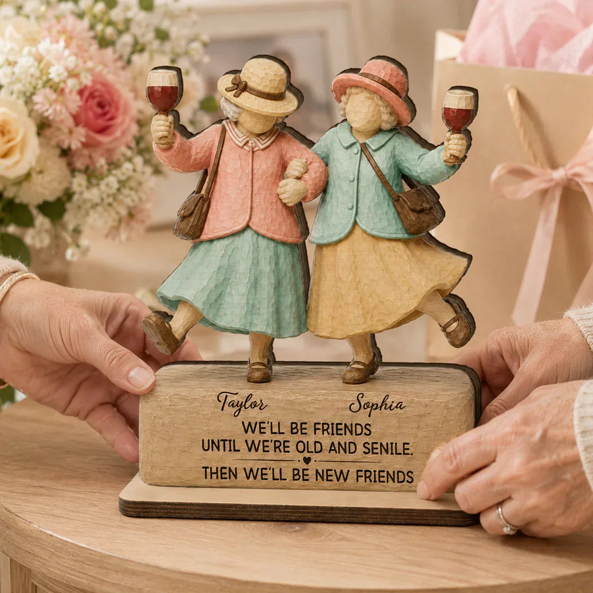 Personalized Old Friends Quote Wooden Plaque