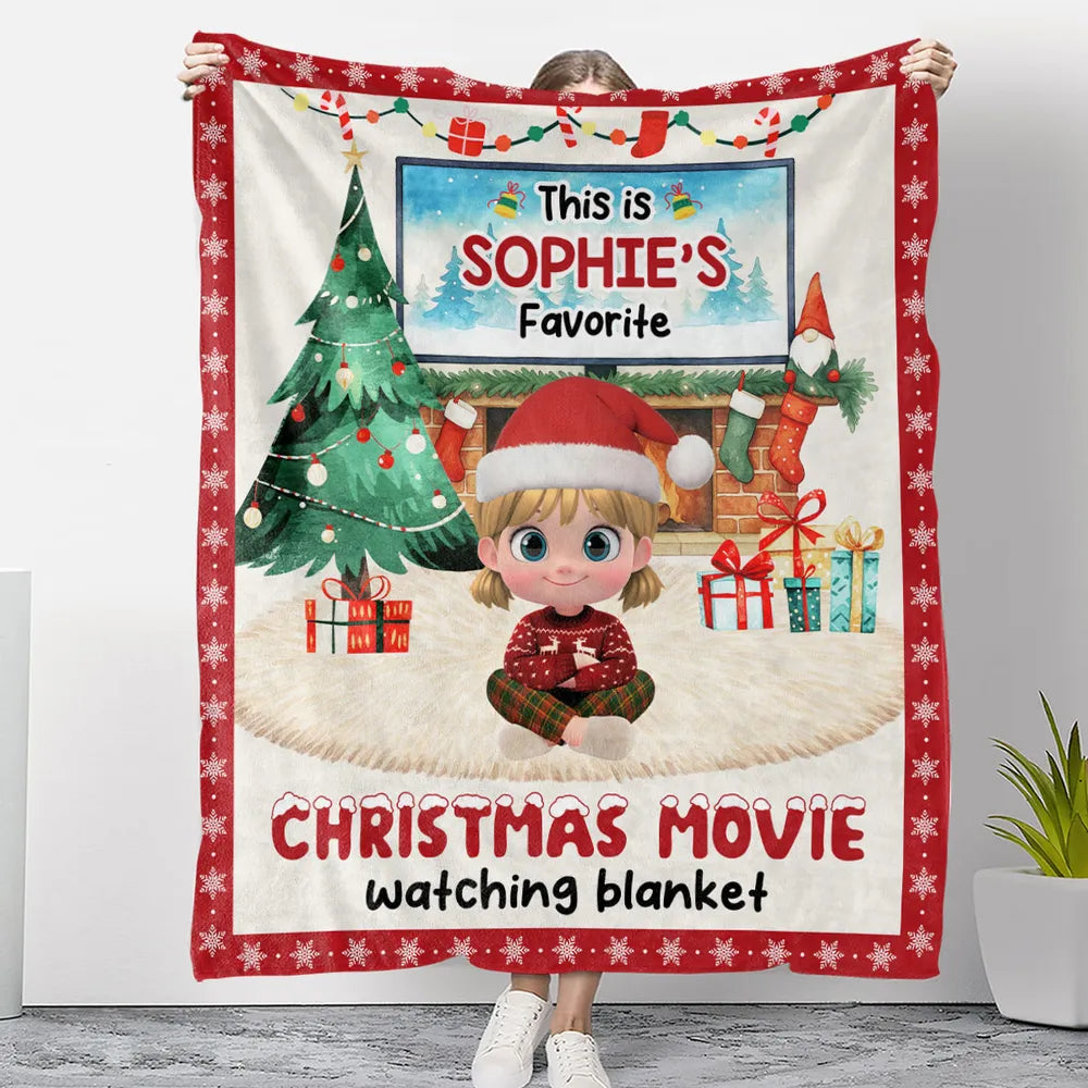 Personalized Christmas Blanket with Custom Name & Character – Unique Holiday Gift for Kids
