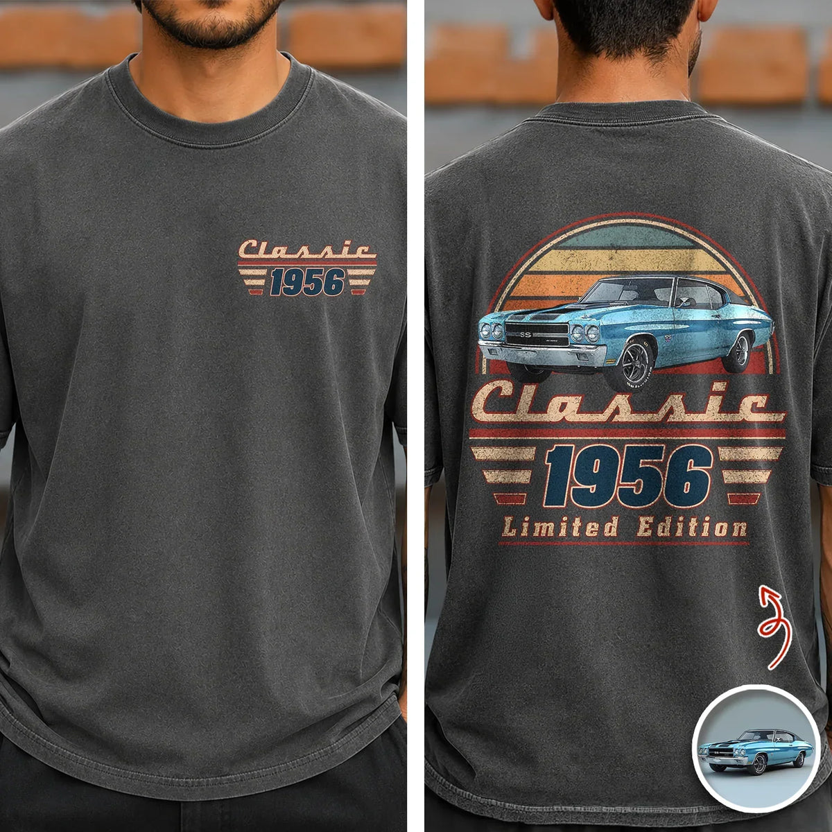 Personalized Vintage Car Art Denim Cap