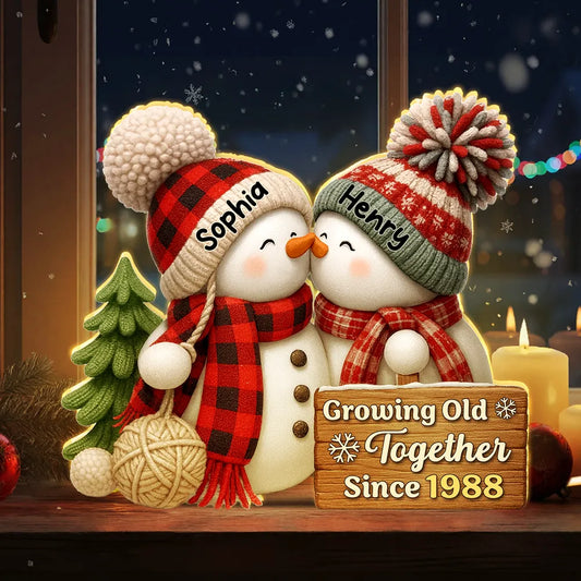 Custom Snowman Couple Light Box
