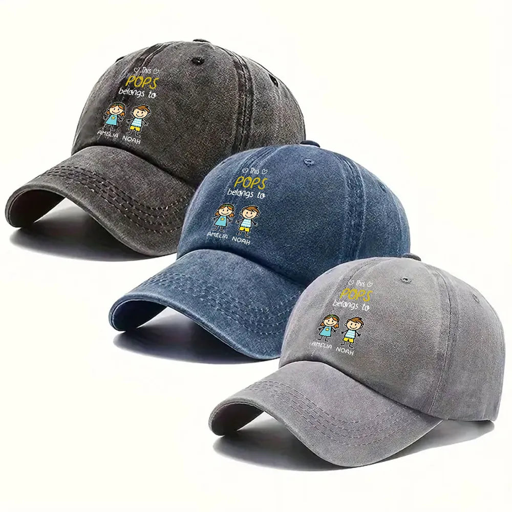 Personalized This Grandpa Belongs To Family Cap