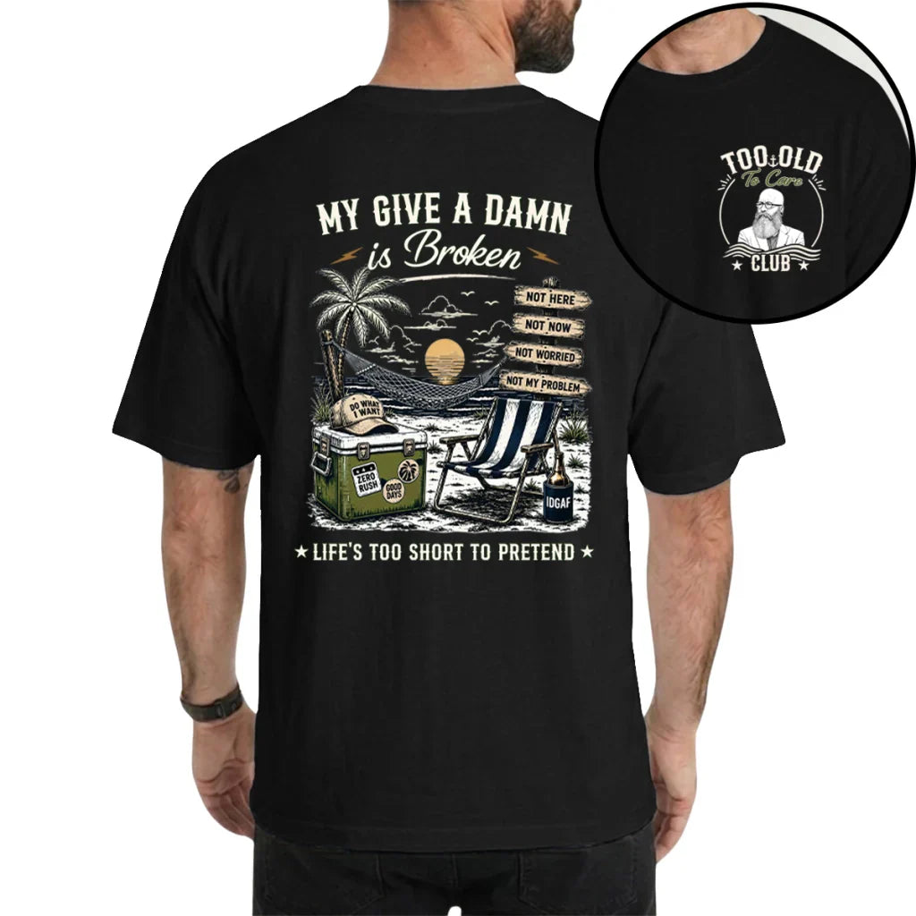 Custom Too Old To Care Club Photo T-Shirt