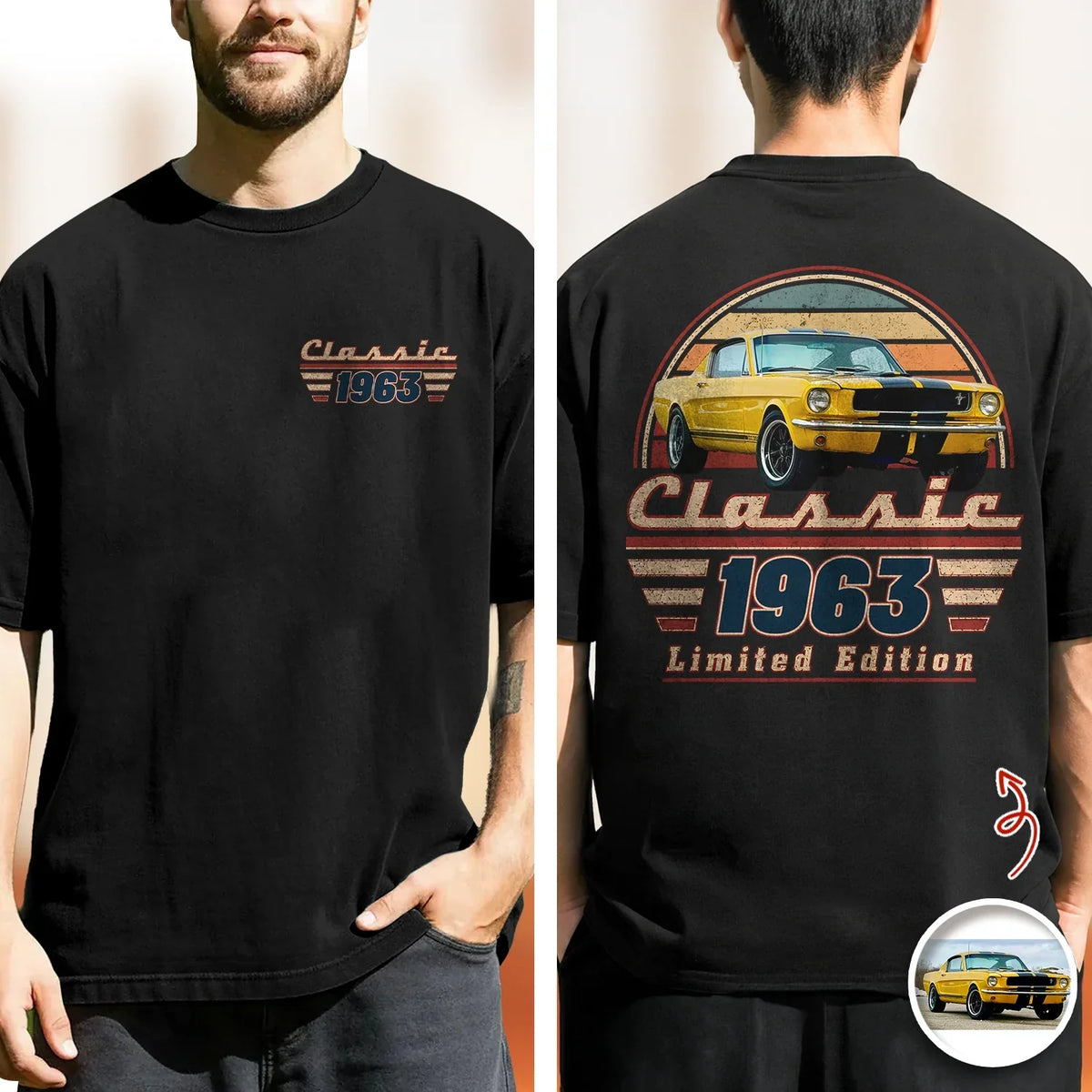 Personalized Vintage Car Art Denim Cap