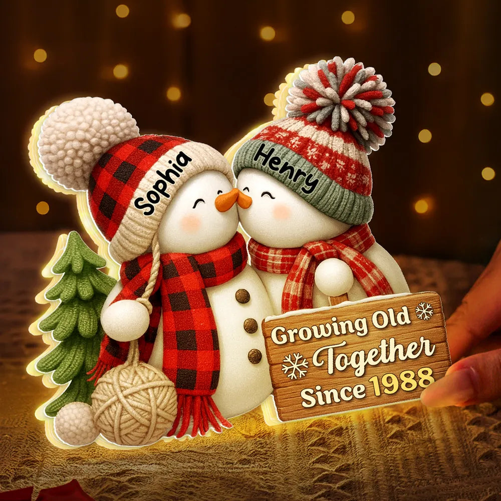 Custom Snowman Couple Light Box