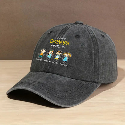 Personalized This Grandpa Belongs To Family Cap