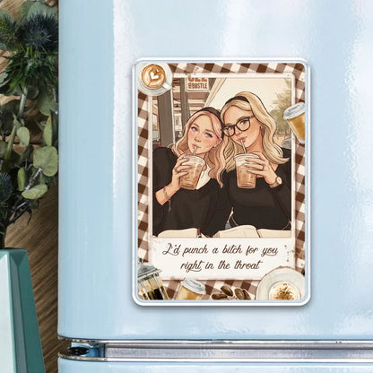 Friends Forever Acrylic Ornament, Friends Sharing Coffee, Creative Personalized Gift for Best Friend