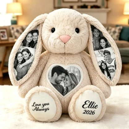 Personalized Love You Always Photo Collage Plush Bunny
