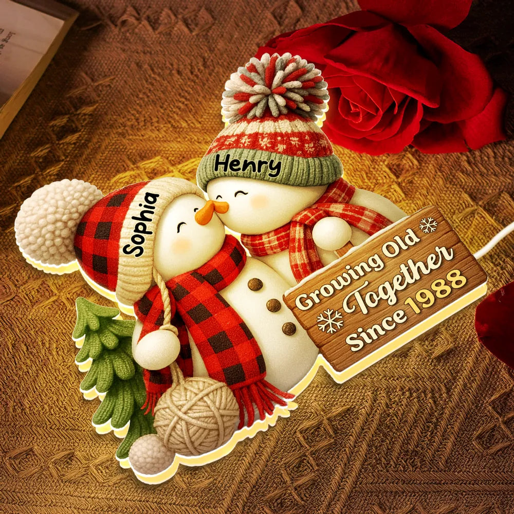 Custom Snowman Couple Light Box