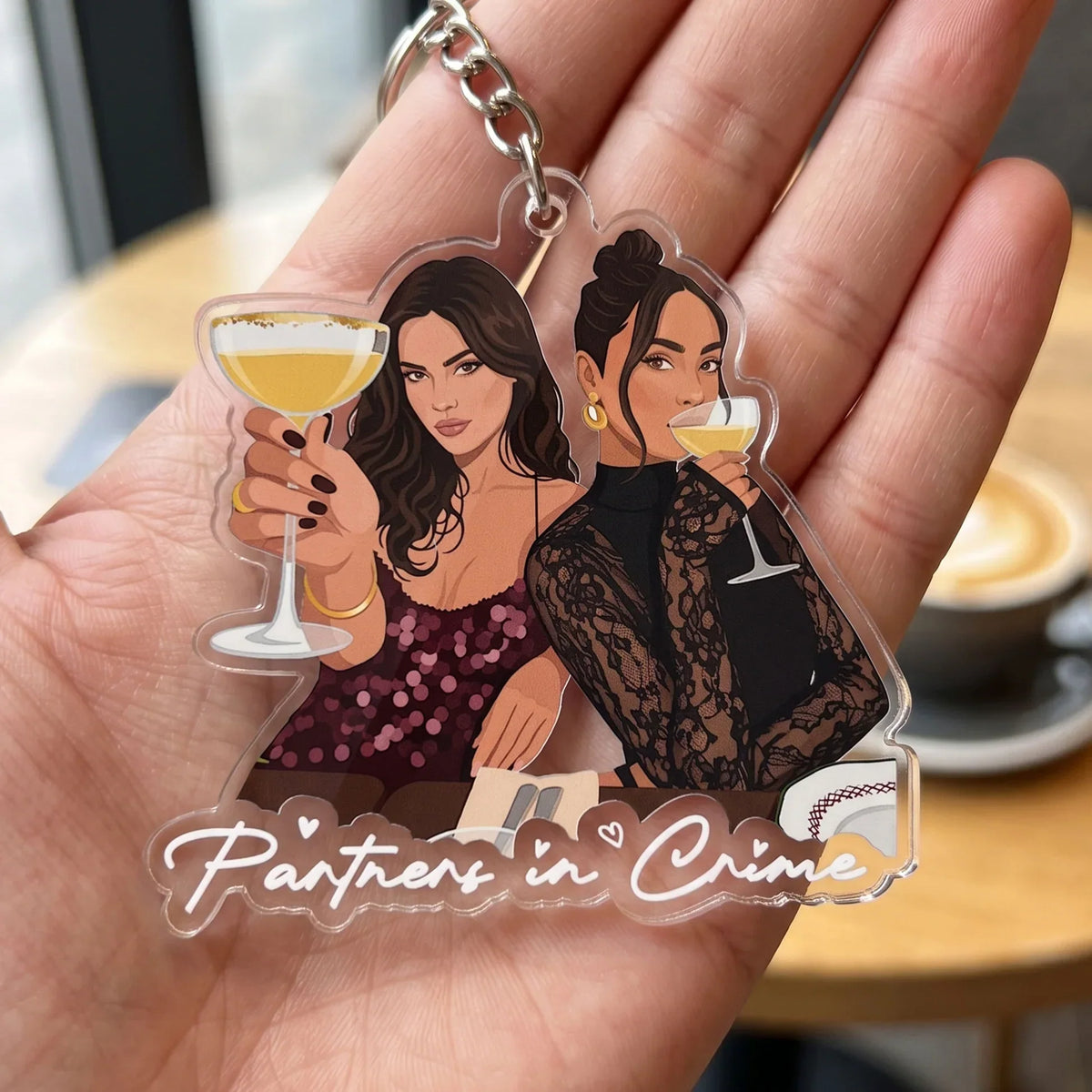 Acrylic Keychain with Personalized Friends Portrait, Drive Safe Bestie, Creative New Driver Gift for Her