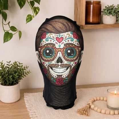 Custom Floral Sugar Skull Balaclava Hat
