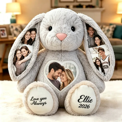 Personalized Love You Always Photo Collage Plush Bunny