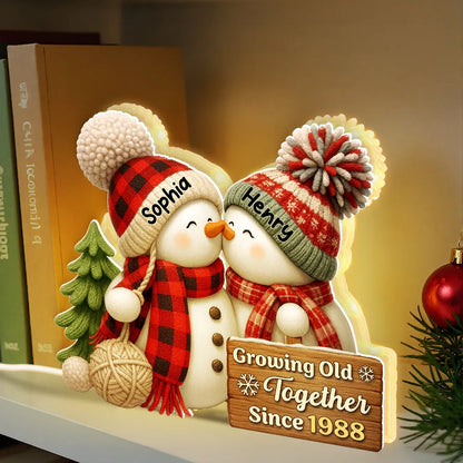Custom Snowman Couple Light Box