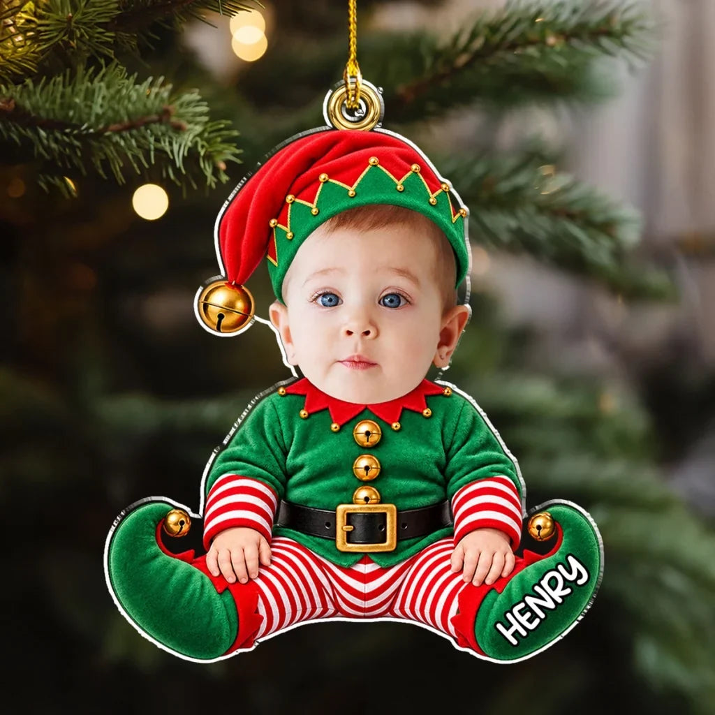 Personalized Acrylic Ornament, Baby in Festive Costume, Heartwarming Creative Gift for Grandparents
