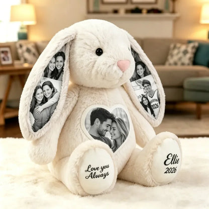 Personalized Love You Always Photo Collage Plush Bunny