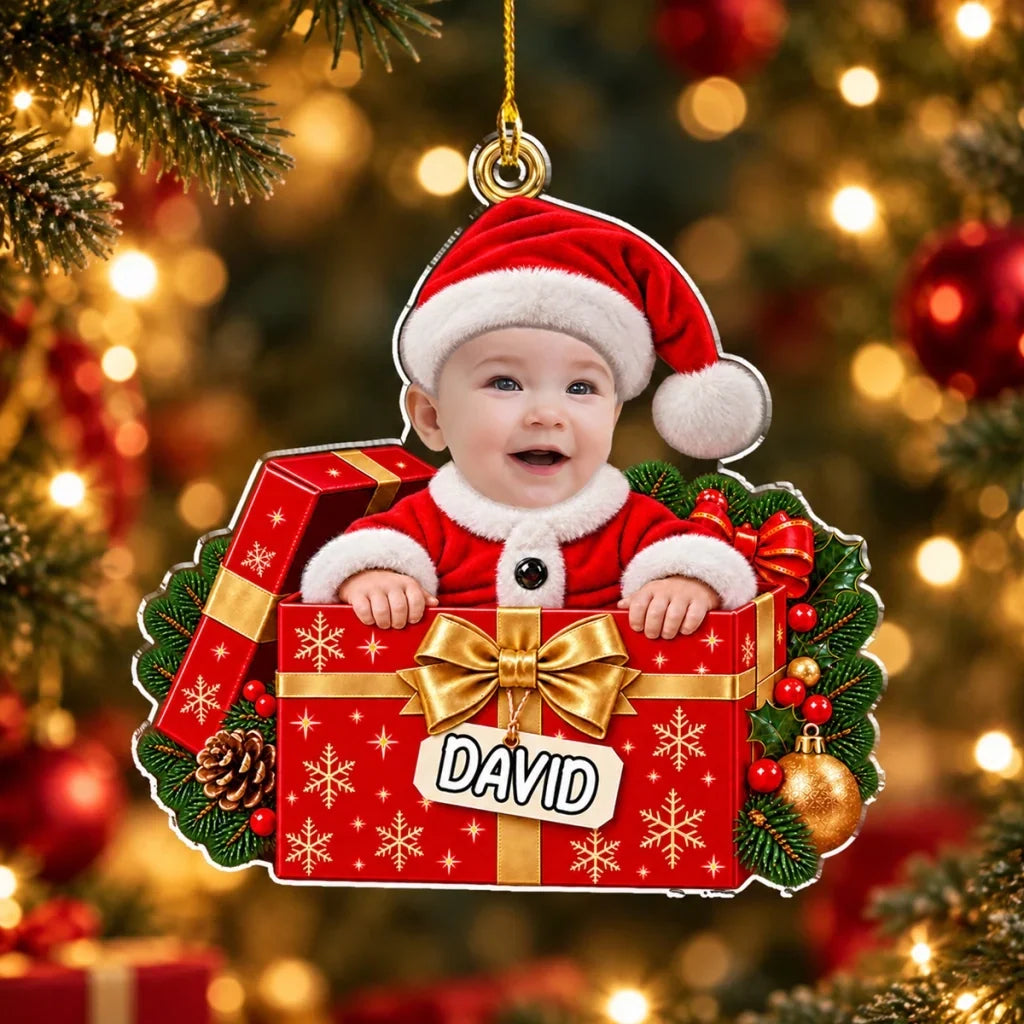 Personalized Acrylic Ornament, Baby in Festive Costume, Heartwarming Creative Gift for Grandparents
