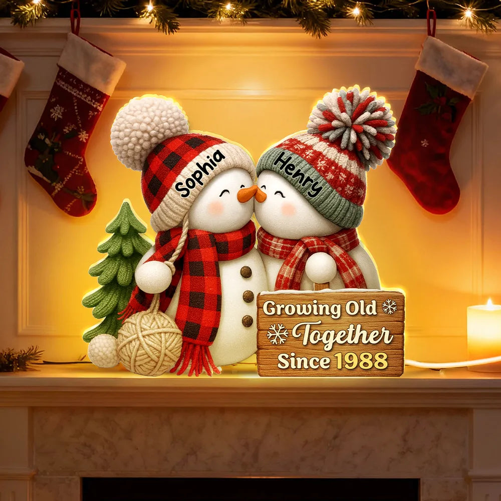 Custom Snowman Couple Light Box