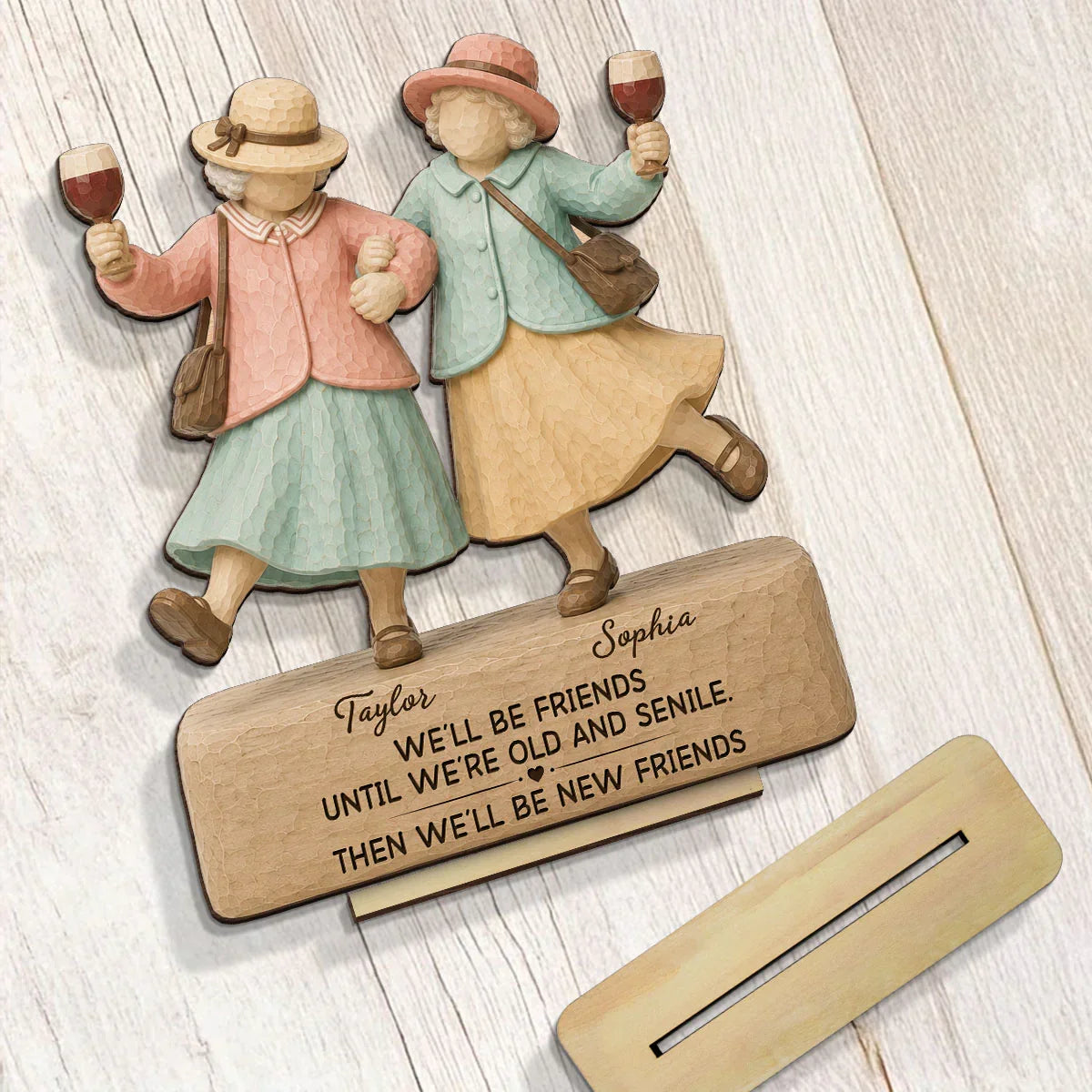 Personalized Old Friends Quote Wooden Plaque