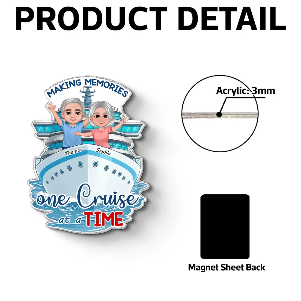 Personalized Making Cruise Memories Couple Acrylic Magnet