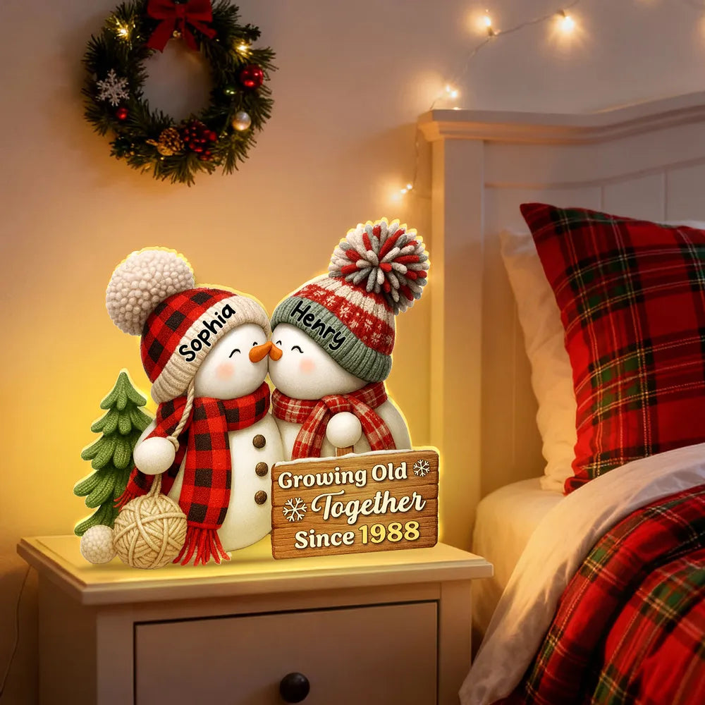 Custom Snowman Couple Light Box