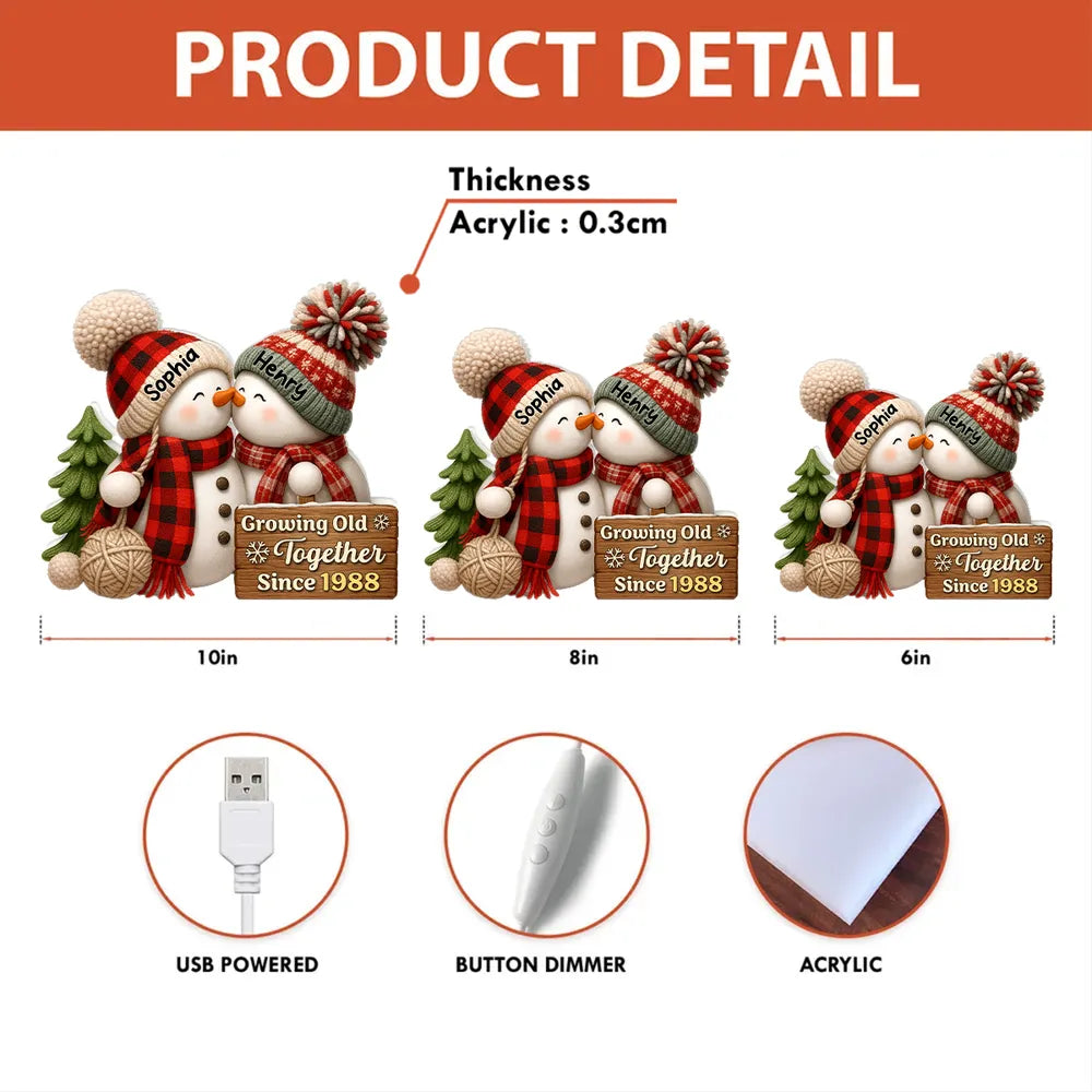 Custom Snowman Couple Light Box