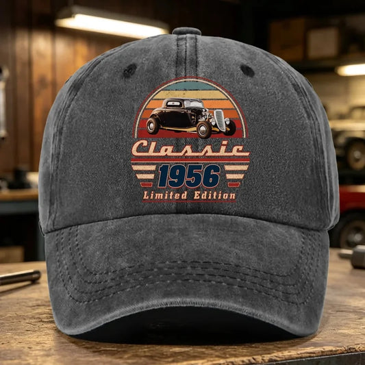 Personalized Vintage Car Art Denim Cap