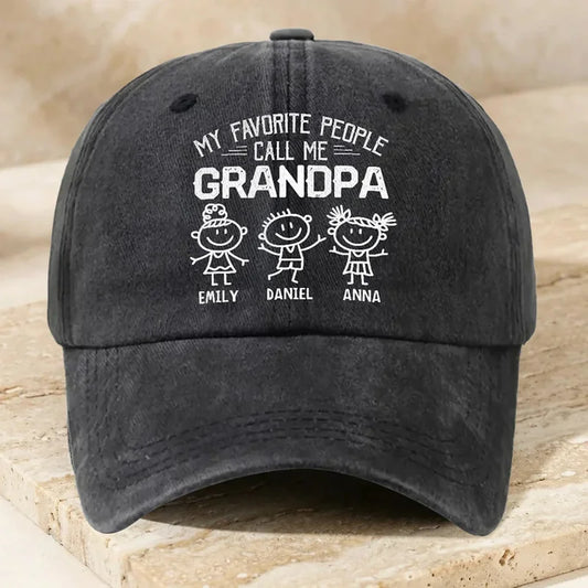 Personalized Favorite People Call Me Grandpa Cap