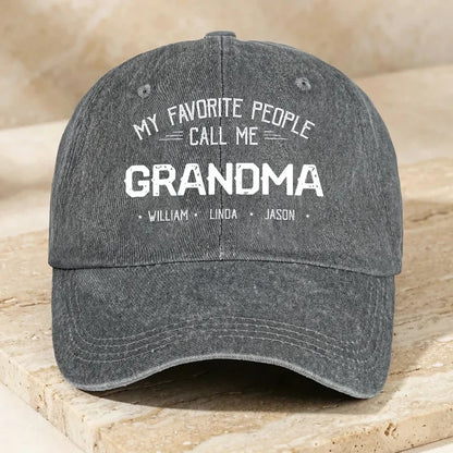 Personalized Favorite People Call Me Grandma Cap