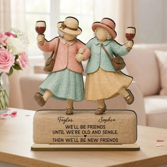 Personalized Old Friends Quote Wooden Plaque